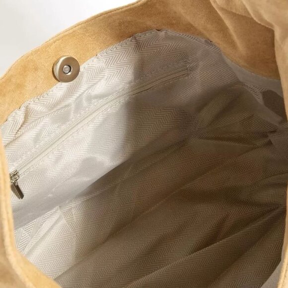 Faux Suede Studded Trim Hobo Bag - Picture 3 of 4